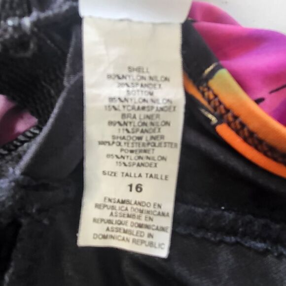 Plus Size Longitude One Piece Black Flowered Swimsuit - Picture 8 of 8